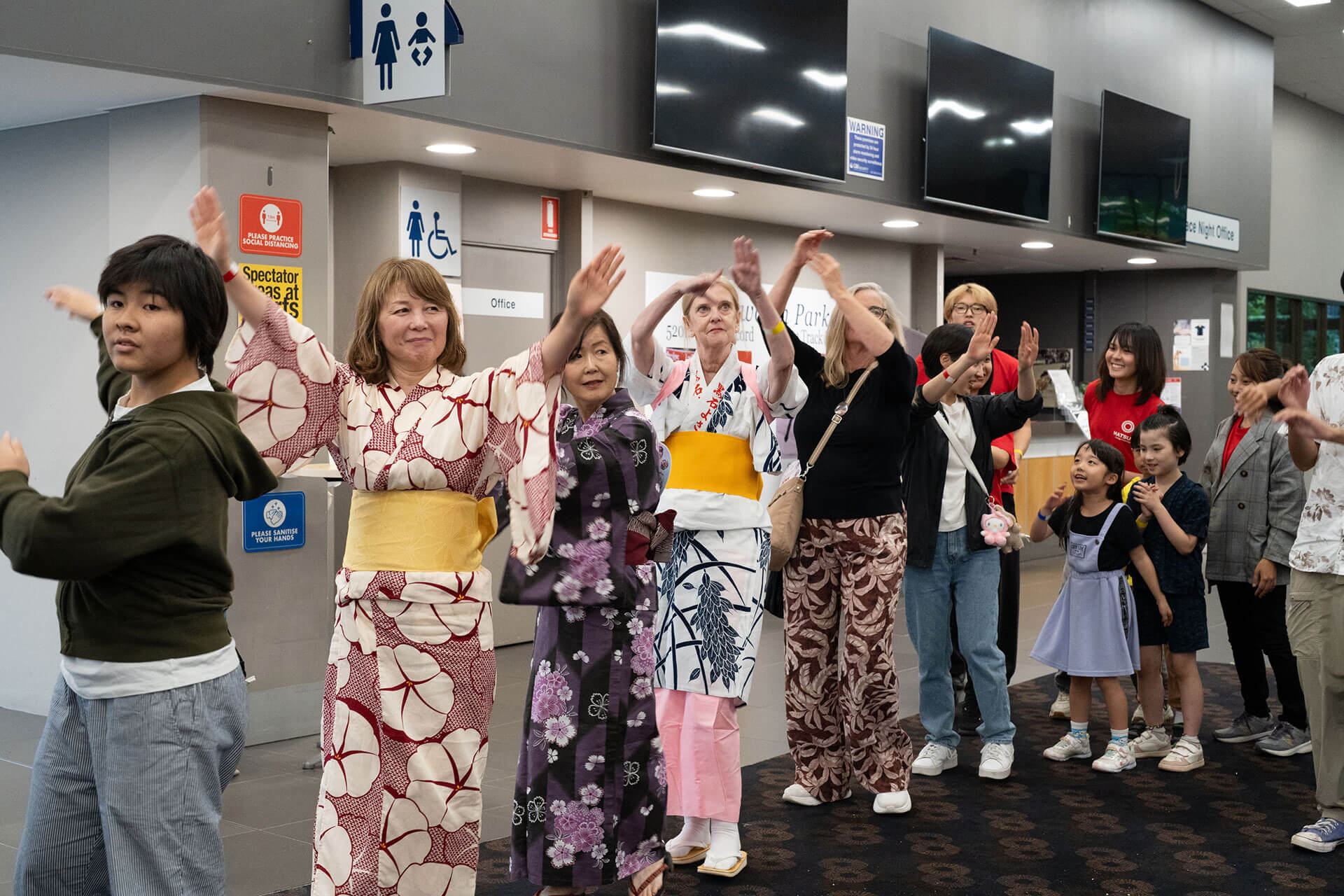 People enjoying Japanese dance and culture