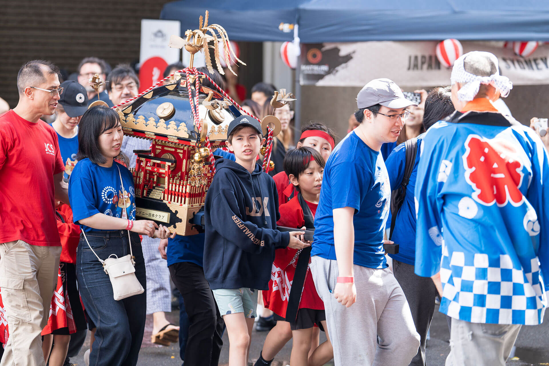 Traditional Japanese mikoshi performance